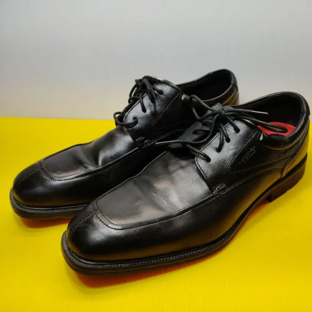 Rockport A13001 Sz 11 Mens Bike Toe Blk Leather Slipon Dress Shoe Walk Business